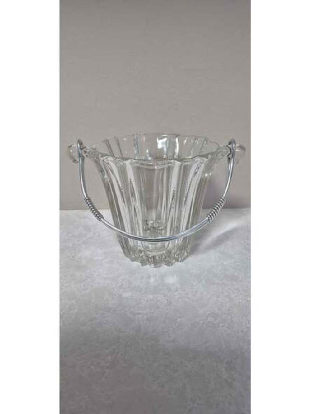 Vintage Cut Glass Ice Bucket with Handle – Barware / Decor